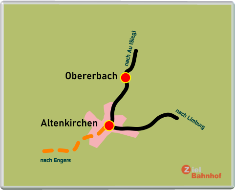 Altenkirchen Obererbach nach Limburg nach Engers nach Au (Sieg)